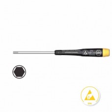 Wiha Precision ESD Hex Screwdriver - Dissipative Handle, ESD-Safe - 0.7 mm - 27707